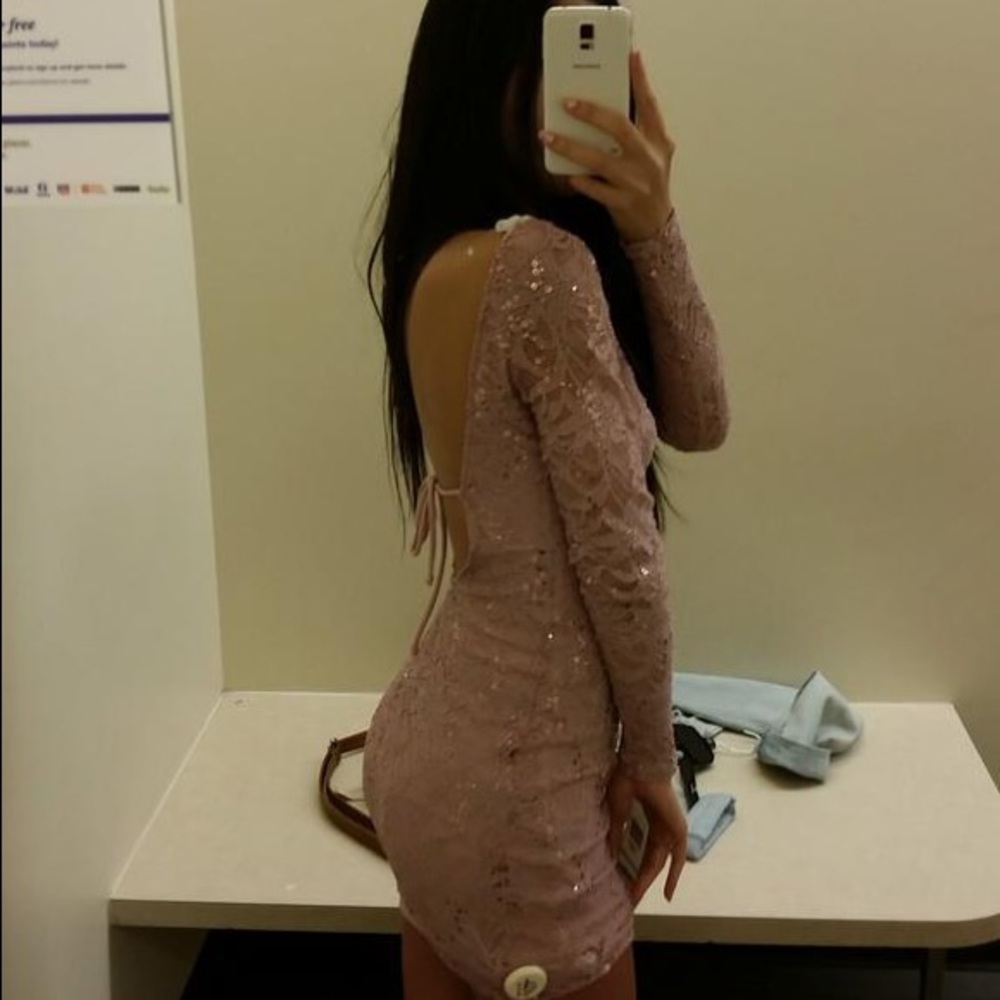 Pink Backless Dress